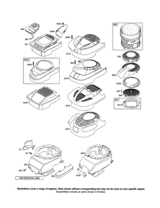 Cover-Blower Housing Diagram and Parts List for 12J800-1738-A1  Briggs and Stratton Engine